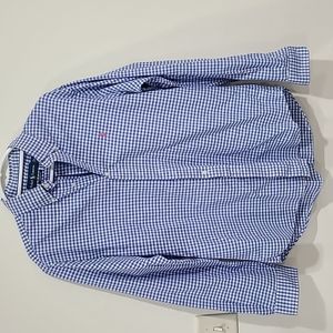 Ralph Lauren Men's Long Sleeve Shirt size L Blue/White Checkered Pattern